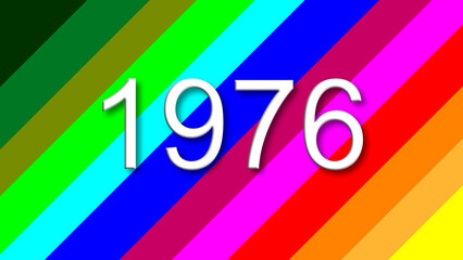 1976 colorful rainbow background year number