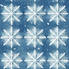 Seamless Snowflakes Christmas Patterns 