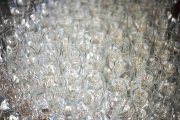 Empty wine glasses on an table