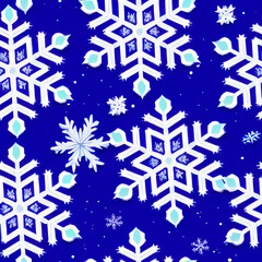 Seamless Snowflakes Christmas Patterns 