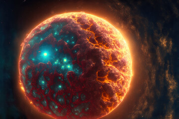 Rocky Exoplanet Bathed in Intense Starlight, Lightning Flashes on the Night Side.