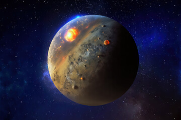 Obraz premium Rocky World Wrapped in Clouds.