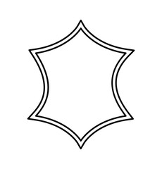 Outline shape football. Unusual polygon, school or university team logo template. Sports and active lifestyle, useful hobbies. Minimalistic creativity and art. Cartoon flat vector illustration