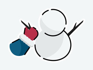 The design activity creates a Snowman for stickers and other design elements. Flat design. Vector illustration.