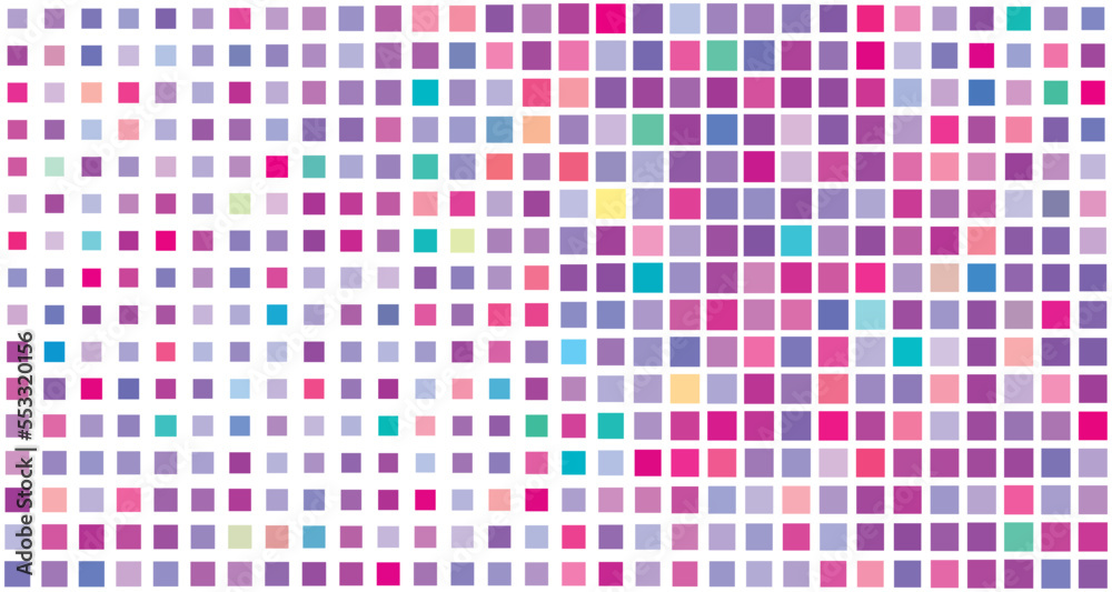 Poster Tessellated background with small multicolor squares. Colorful mosaic