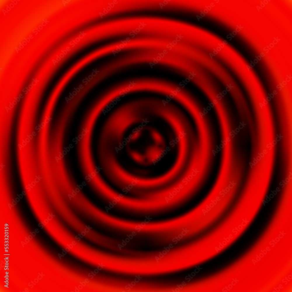 Poster Pulsating membrane of subwoofer. Red and black vector graphics
