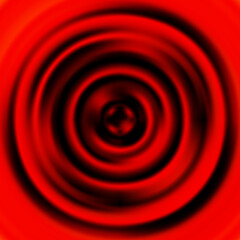 Pulsating membrane of subwoofer. Red and black vector graphics