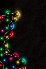 christmas lights with black background
