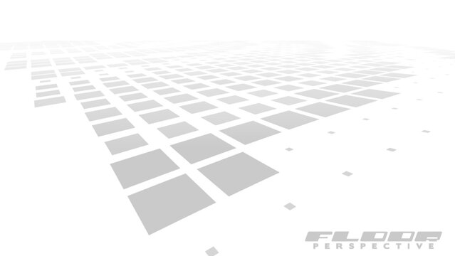 Floor perspective with light gray grid. Minimal vector graphics