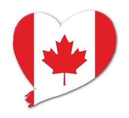  flag of Canada design in heart