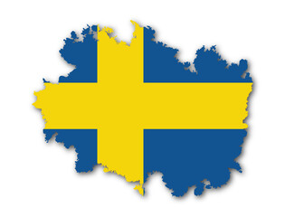  flag of Sweden design in abstract shape