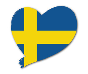  flag of Sweden design in heart