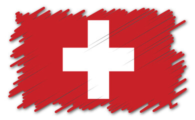  flag of Swiss Switzerland design in abstract shape