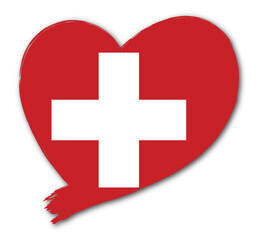  flag of Swiss Switzerland design in heart