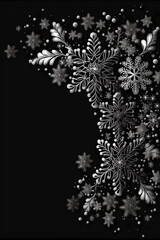 Naklejka na ściany i meble christmas snowflake on a black background