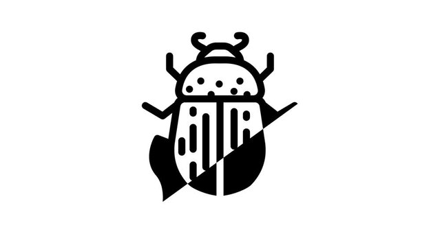beetle bug egypt line icon animation