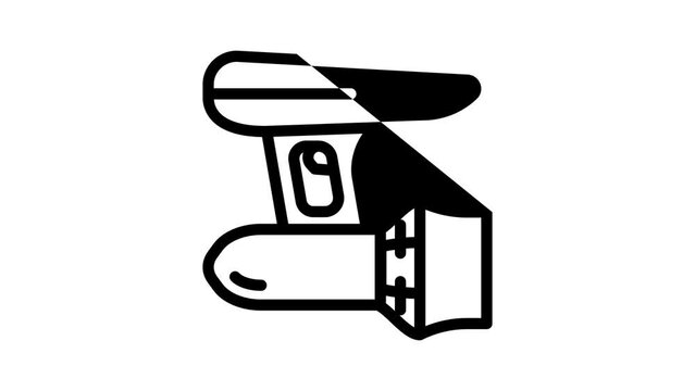 aqua scooter line icon animation