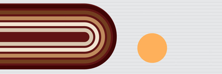 Simple retro pattern design in abstract style with colorful lines. Vector illustration.