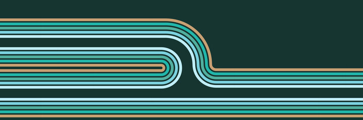 Simple abstract 1970's background design in futuristic retro style with colorful lines. Vector illustration.