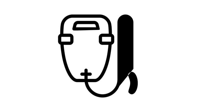 buoy diver equipment line icon animation