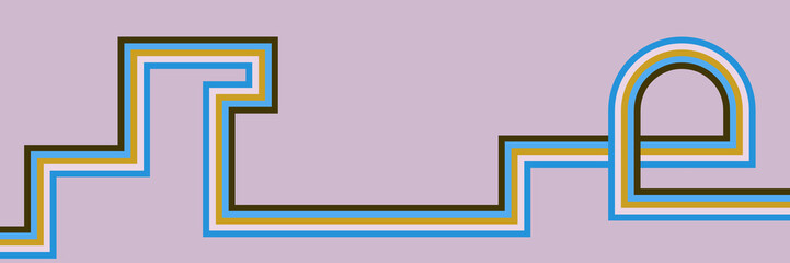 Retro pattern design in abstract funky style with colorful and lines. Vector illustration.