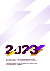 Fototapeta na wymiar Happy New 2023 Year poster. Typography geometric logo 2023 for branding, banner, cover, invitation card.