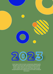 2023 Happy New Year logo text design. 2023 number design template. Collection of 2023 Happy New Year posters. Vector illustration