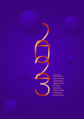 2023 colorful set of Happy New Year poster. Abstract design typography logo 2023 for vector celebration and season decoration, backgrounds, branding, banner, cover, card and or social media template.