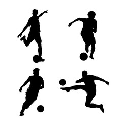 soccer players silhouette, vector logo