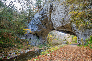 落葉直後の雄橋　広島県庄原市　Onbashi Bridge just after the leaves have fallen. Hiroshima Prefecture, Shobara City.