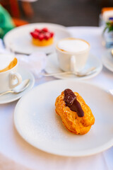 Delicious eclair dessert