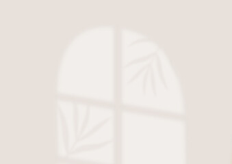 Minimal background with shadow. Aesthetic window shadow. Shadow from window on white wall background