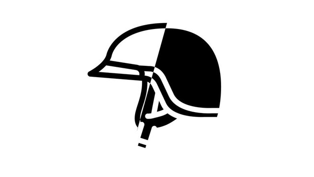 half helmet motorcycle line icon animation
