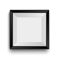 Realistic black frame for your picture or photo. Modern vector mockup template. Empty framing for your design
