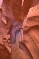 Lower Antelope Slot Canyon with its colorful colors from the canyon floor