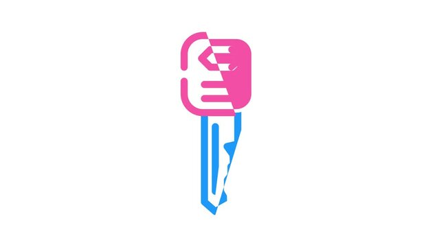 standard english key color icon animation