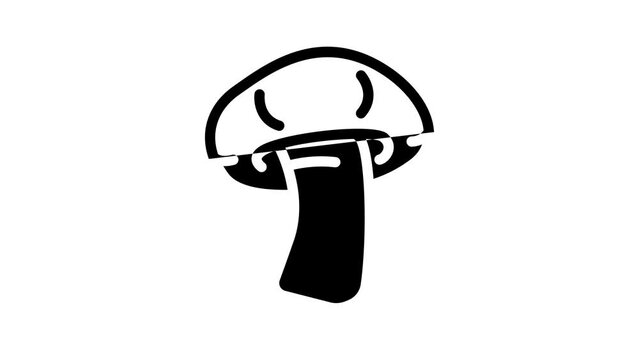 shitake mushroom line icon animation