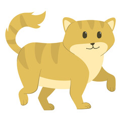 orange kitten walking cartoon illustration 