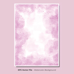 roses outline with pink watercolor background