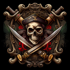 Obraz premium pirate skull and crossbones