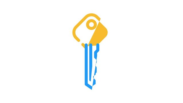 ordinary house key color icon animation