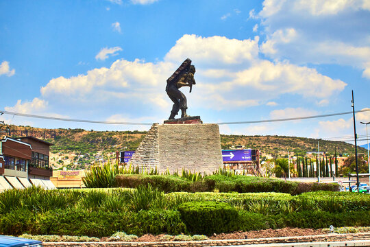 sculpture of the pipila, important Mexican historical figure, San Miguel de Allende, Guanajuato Mexico, December 12 2022,