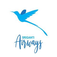Fototapeta premium Vector airport logo template with fly bird symbol