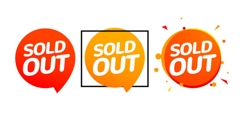 Sold out banner tag, Soldout sign isolated label for real estate or promotion business
