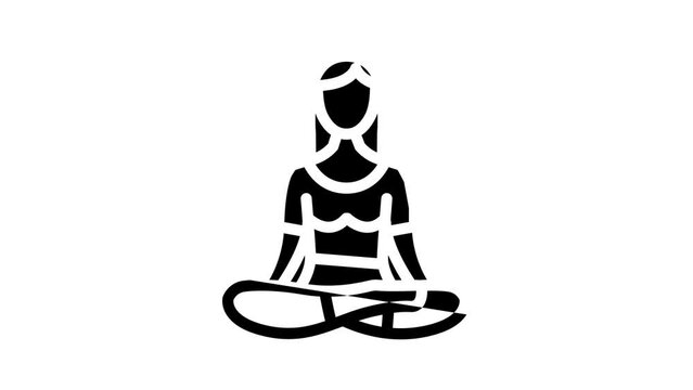 mindfulness meditation line icon animation