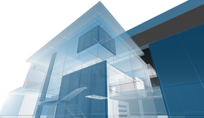 3d rendering of a modern building	
