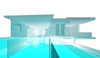 Fototapeta premium 3d rendering of a modern building 