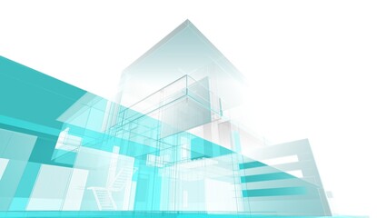 3d rendering of a modern building	
