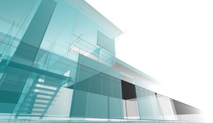 Fototapeta na wymiar 3d rendering of a modern building 