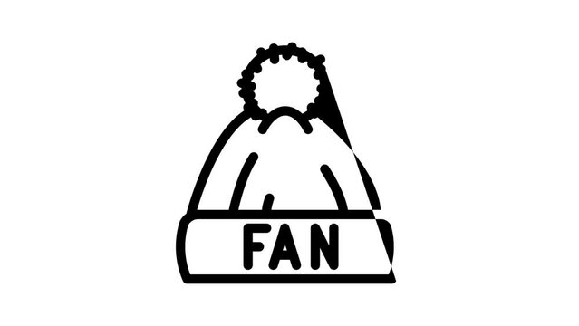 fan hat cloth line icon animation